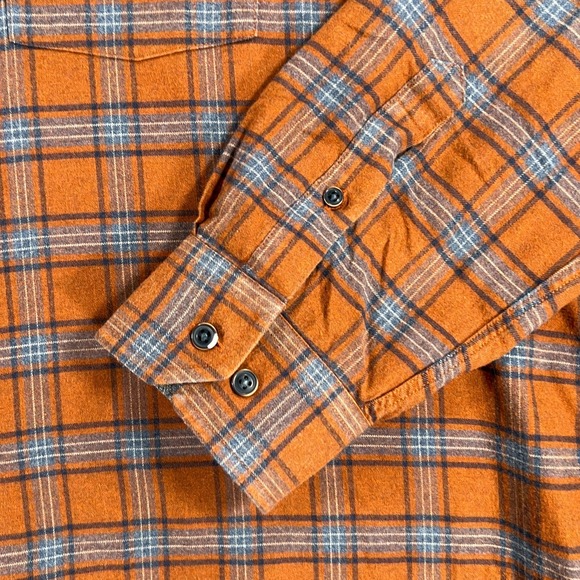 Johnston & Murphy Shirt Mens 2XL XXL Orange Plaid Long Sleeve Button Down Casual - Picture 5 of 14